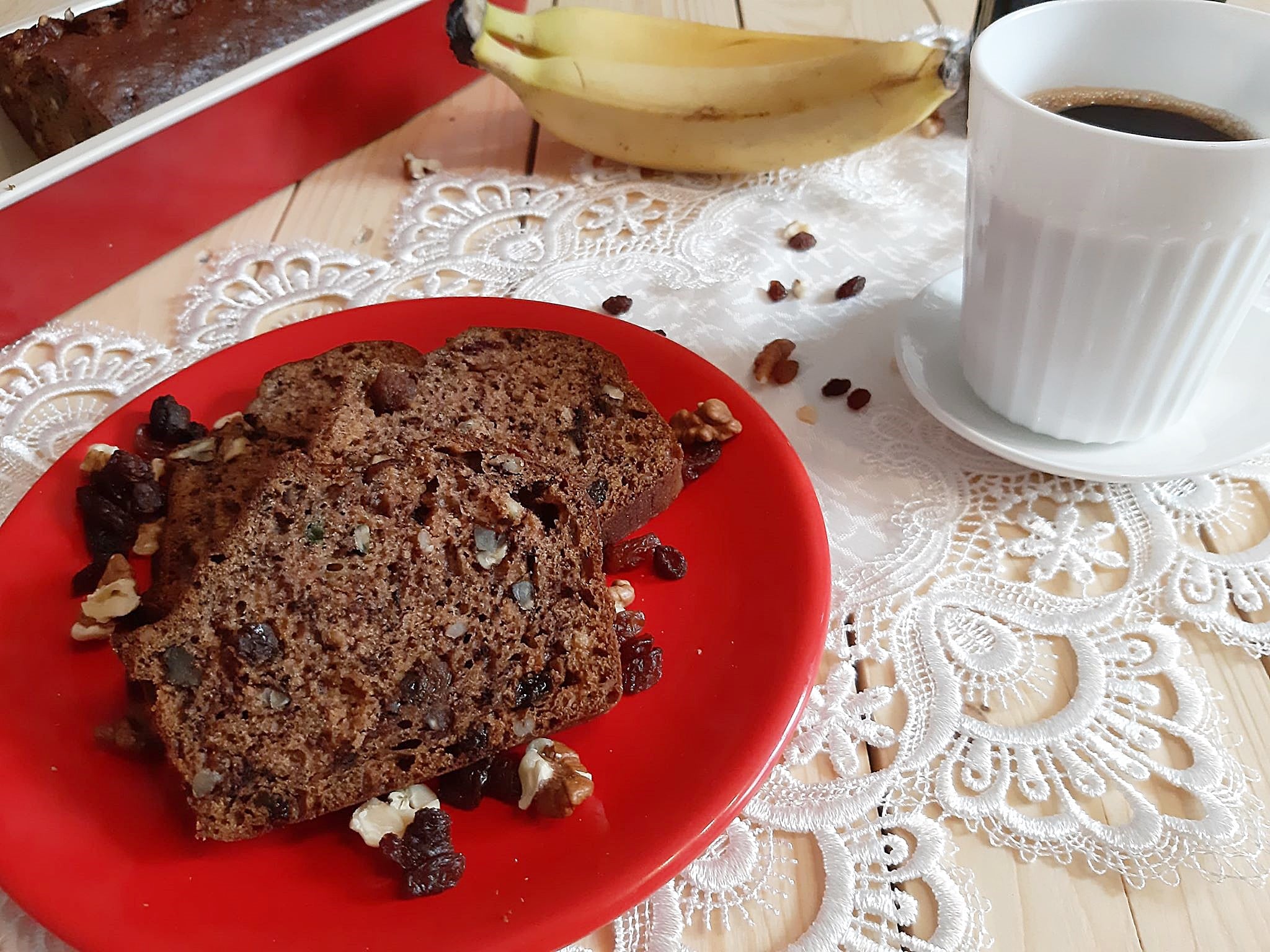 Ciasto bananowe z cynamonem i bakaliami